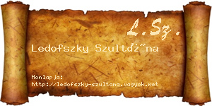 Ledofszky Szultána névjegykártya